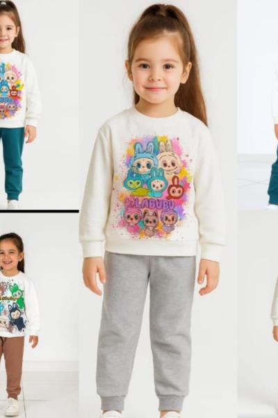 ERKEK LABUBU FLANELO CRAFT 2 İP ŞARDONSUZ EŞOFMAN TAKİMİ Petrol Mavisi