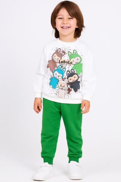 ERKEK LABUBU FLANELO CRAFT 2 İP ŞARDONSUZ EŞOFMAN TAKİMİ Yeşil