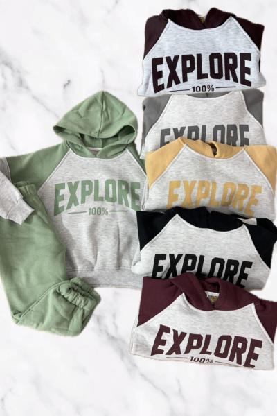 EXPLORE KAPŞONLU EŞOFMAN TAKIMI Yeşil