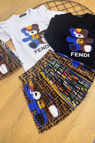FENDİ ETEKLİ TAKIM Siyah