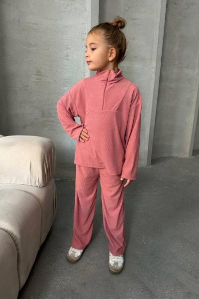 FİTİLLİ HAVLU KUMAŞ EŞOFMAN TAKIMI Gül