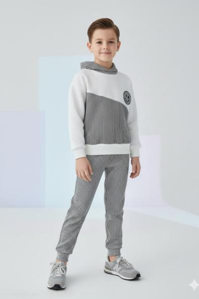 GÜLÜCÜK DETAYLI SU YOLU UNİSEX TARZ TAKIM Siyah