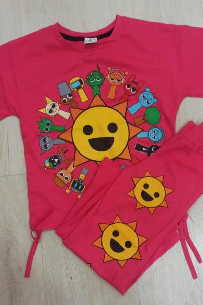 GÜNEŞLİ DÜNYA MODEL İSPANYOL KIZ TAKIM  Fuşya