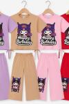 HAPPY TAÇLI KUROMİ BEL BÜZGÜLÜ İSPANYOL TAKIM  Fuşya