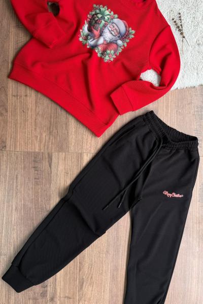 HEDİYE TUTAN NOEL BABA ÇAKIL TAŞI ERKEK TARZ TAKIM Kırmızı Marin