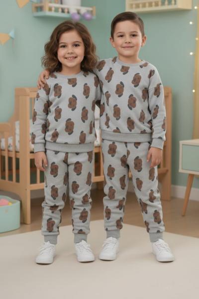 HERYERİ KÖPEK DESEN UNİSEX TAKIM Gri