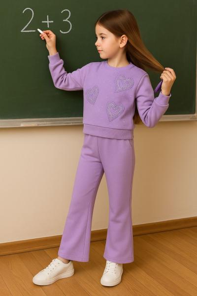 KALPLİ TAŞ İŞLEMELİ EŞOFMAN TAKIMI Mor