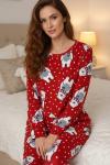 KARDAN ADAMLI YILBAŞINA ÖZEL ANNE PİJAMA TAKIMI Kırmızı