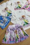 KARDAN ADAMLI FROZEN ETEKLİ KIZ TAKIM Mavi
