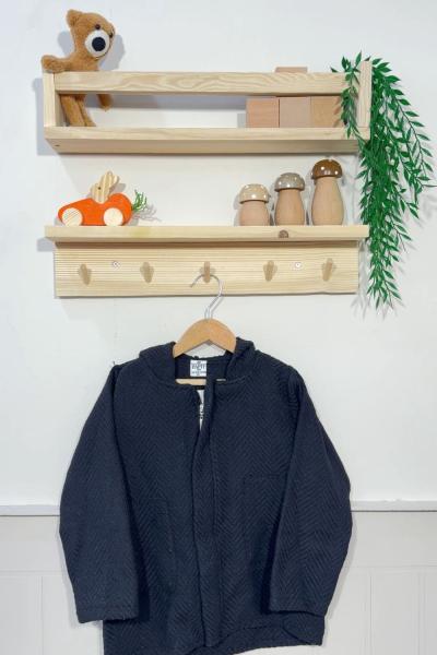 KAŞE KUMAŞ FERMUARLI CEPLİ KABAN Lacivert