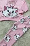 KEDİLİ EŞOFMAN TAKIMI  Pembe