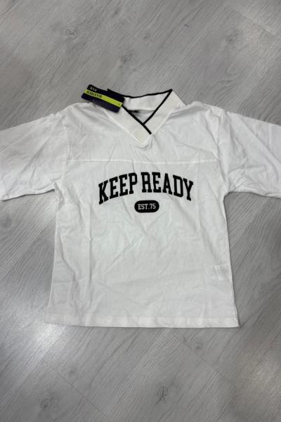 KEEP READY TİŞÖRT  Beyaz