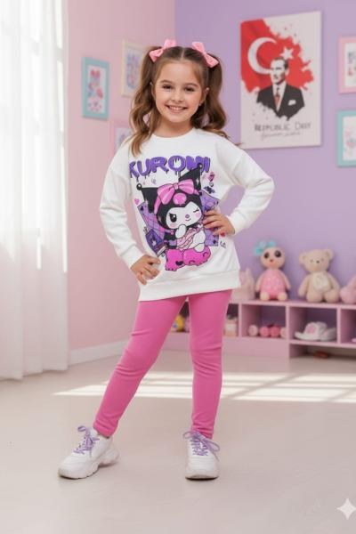 KUROMİ FİTİLLİ İKİ İP KIZ TAKIM Pembe