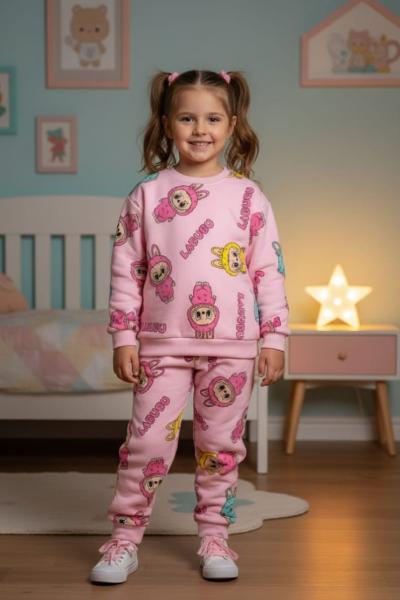 LABUBU 2 İP ŞARDONLU KIZ TAKIM Pembe