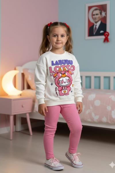 LABUBU LOTSO FİTİLLİ İKİ İP KIZ TAKIM Pembe