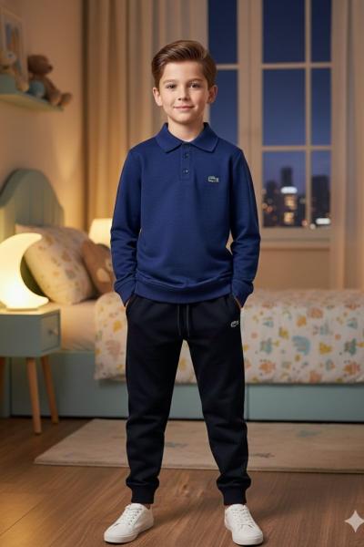 LACOSTE İKİ İPLİK ŞARDONLU GÖMLEK YAKA ERKEK TARZ TAKIM Lacivert