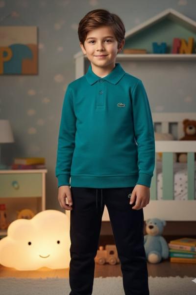 LACOSTE İKİ İPLİK ŞARDONLU GÖMLEK YAKA ERKEK TARZ TAKIM Petrol Yeşili