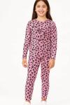 LEOPAR DESENLİ FİYONKLU OMUZ FIRFIRLI FİTİLLİ KIZ TAKIM LEOPAR FUŞYA