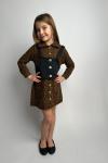 LEOPARLI YELEKLI ELBİSE  Taba