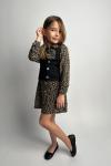 LEOPARLI YELEKLI ELBİSE  Bej