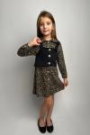 LEOPARLI YELEKLI ELBİSE  Bej