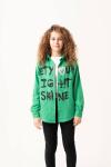 LETY LIGHT SHINE KETEN KIZ  GÖMLEK Yeşil