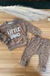 LİTTLE DİNO BASKILI İKİLİ SWEET TAKIM  Kahverengi