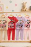 LOVE MOMS YAZAN ARABADA MİNNİE DESEN PENYE KIZ TAKIM Lila