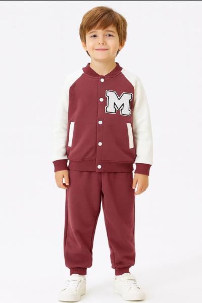 M YAZILI 3 İP ŞARDONLU KOLEJ MONT-TAKIM Mürdüm