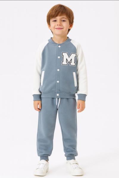 M YAZILI 3 İP ŞARDONLU KOLEJ MONT-TAKIM Açık Mavi