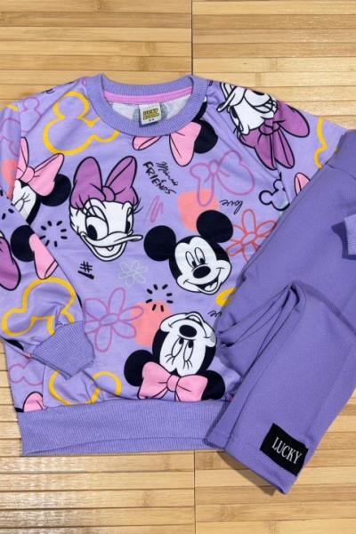 MİNNİE DAISY CREP TAYTLI TAKIM  Mor