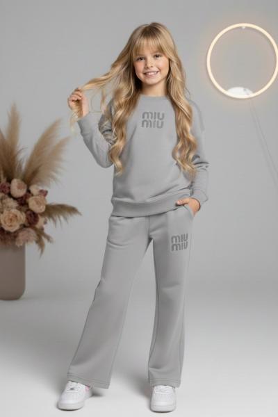 MIU TAŞLI KIZ EŞOFMAN TAKIMI  Gri