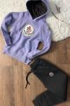 MONCLER ŞARDONLU EŞOFMAN TAKIMI Lila