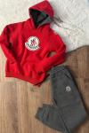 MONCLER ŞARDONLU EŞOFMAN TAKIMI Kırmızı