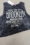 NEW YORK CİTT BROOKLYN YAZAN KIZ TİŞÖRT  Siyah