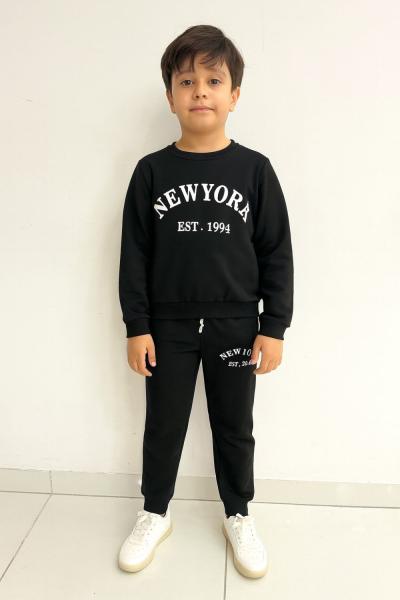 NEW YORK YAZILI EŞOFMAN TAKIMI  Siyah