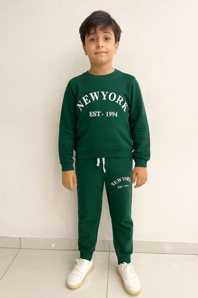 NEW YORK YAZILI EŞOFMAN TAKIMI  Yeşil