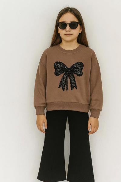 ORTASI DANTEL FİYONKLU KIZ İSPANYOL TAKIM  Kahverengi