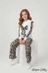 ORTASI FİYONKLU ALT LEOPAR BÜRÜMCÜK KIZ TAKIM  Leopar
