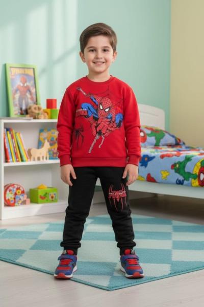 AĞ ATAN TEK SPİDERMAN 2 İP  EŞOFMAN TAKIMI Kırmızı