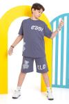 OWERSAYS GDOL AYILI GARSON BOY ŞORTLU TAKIM  Antrasit