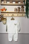 PANDALI FİTİLLİ BEBEK TAKIM  Beyaz