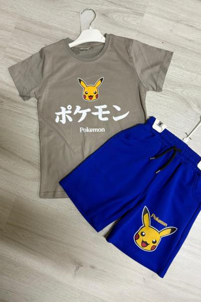 POKEMON ŞORTLU ERKEK TAKIM  Gri