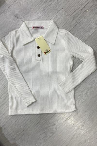 POLO YAKA 3 DÜĞMELİ UZUN KOLLU SWEET Beyaz