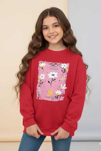 ŞARDONLU SEE GOOD KUTU İÇİNDE PAPATYA DESEN  SWEET  Kırmızı