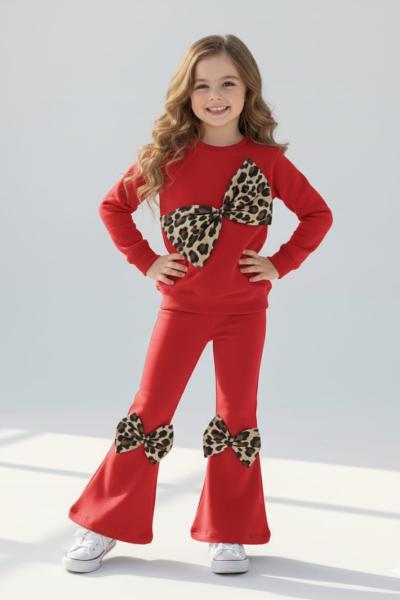 ŞARDONLU ÖNÜ VE TAYTI BÜYÜK FİYONKLU TARZ İSPANYOL KIZ TAKIM  Kırmızı