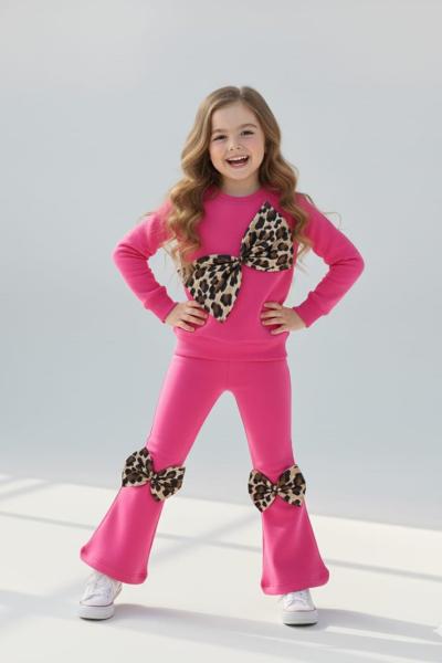 ŞARDONLU ÖNÜ VE TAYTI BÜYÜK FİYONKLU TARZ İSPANYOL KIZ TAKIM  Pembe