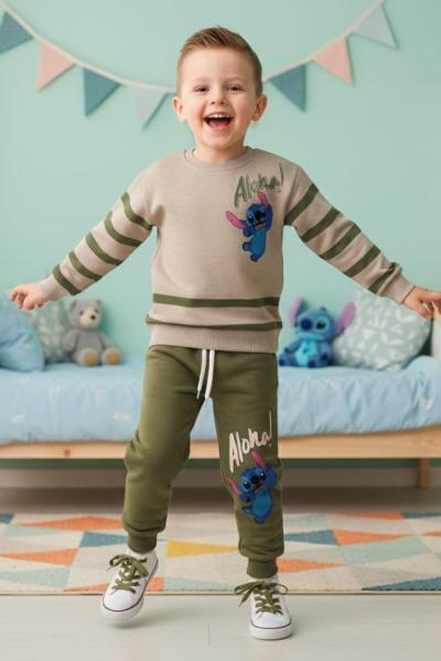 STİCH ALOHA ÇİZGİLİ ERKEK TAKIM Yeşil