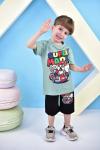 SÜPER MARIO KAPRİ ERKEK TAKIM  Mint Yeşili