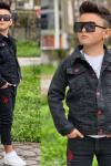 TARZ YIKAMALI LİKRALI ERKEK KOT TAKIM  Siyah